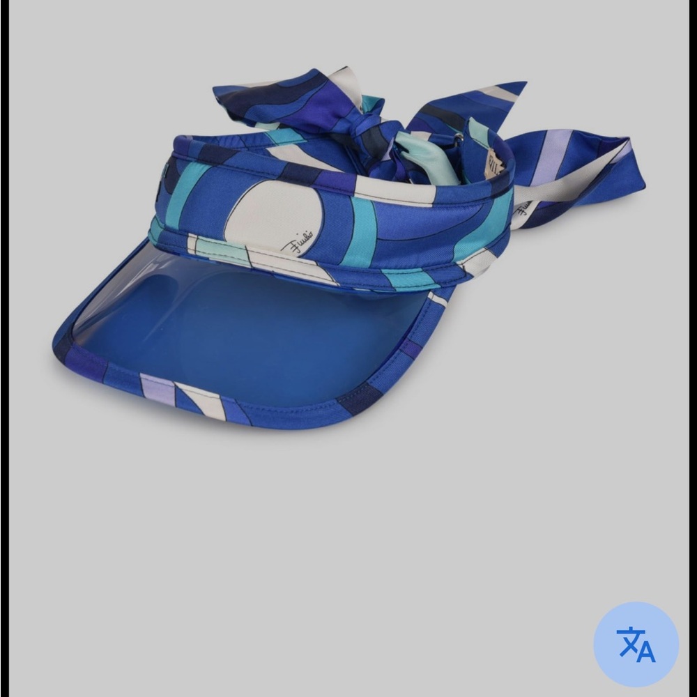 Emilio Pucci Blue and White Patterned Visor